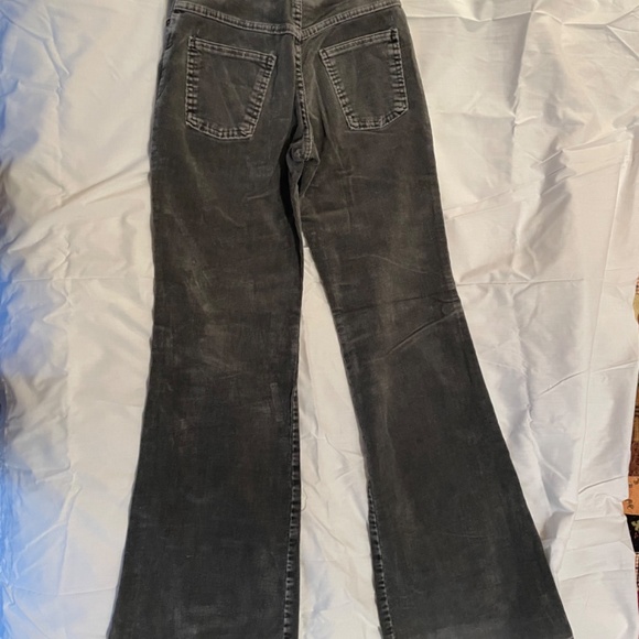 RARE! Y2K Grey Corduroy Hippie Flare Bellbottom MADE IN FRANCE AMNESIA JEANS - Picture 5 of 7